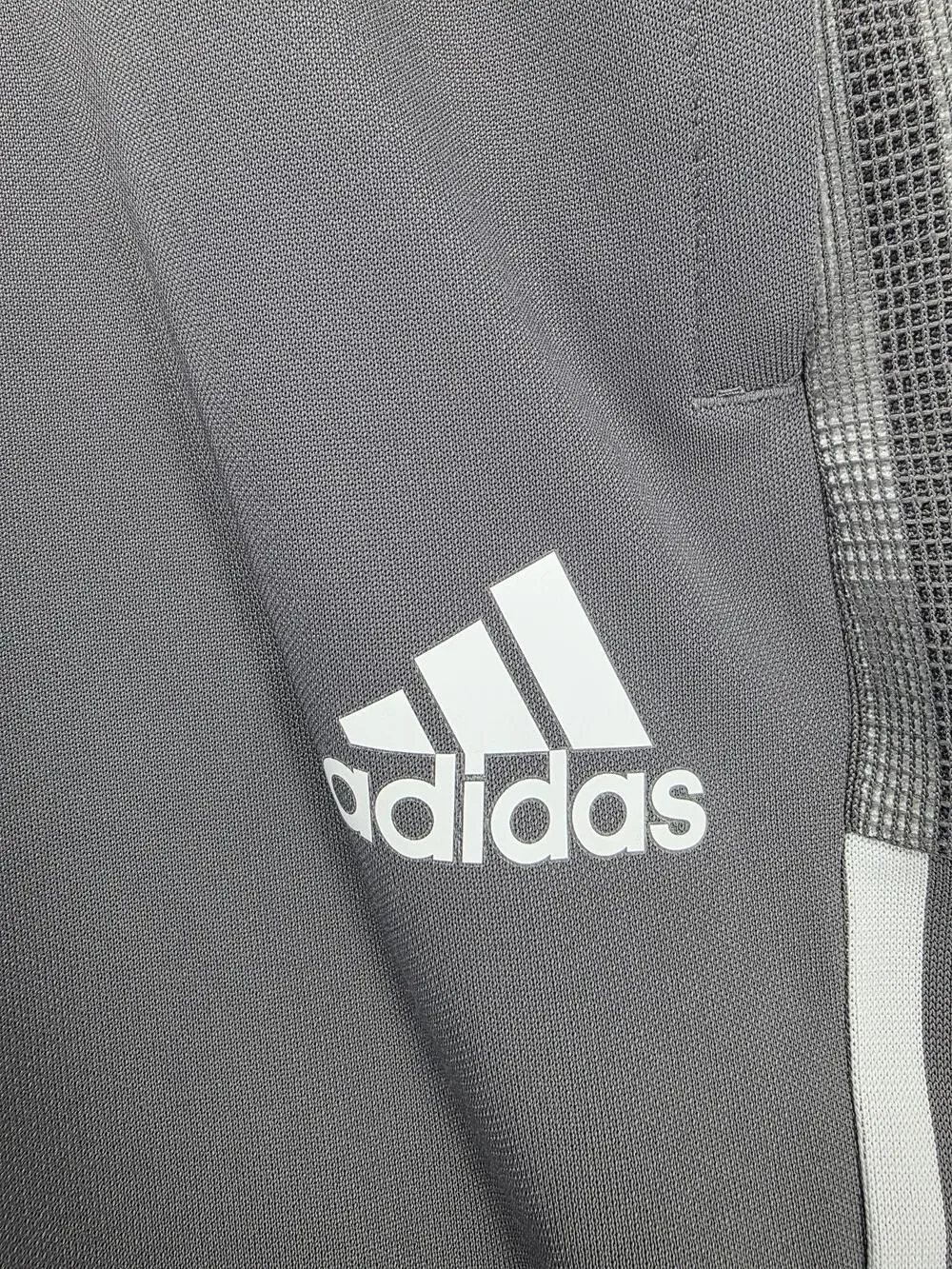 Adidas Pants Mens 3XL Gray Primegreen 3-Stripes Athletic Track Joggers Tapered